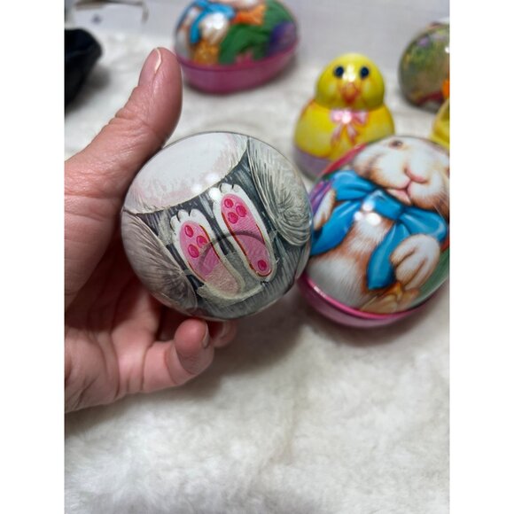 Vintage style Easter tins lot- Easter Chick, Bunny, German Rabbits, Mary Engelbr - Picture 8 of 12